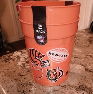 NFL Bengals Orange Fan Cups Large 2 Pk Brand New